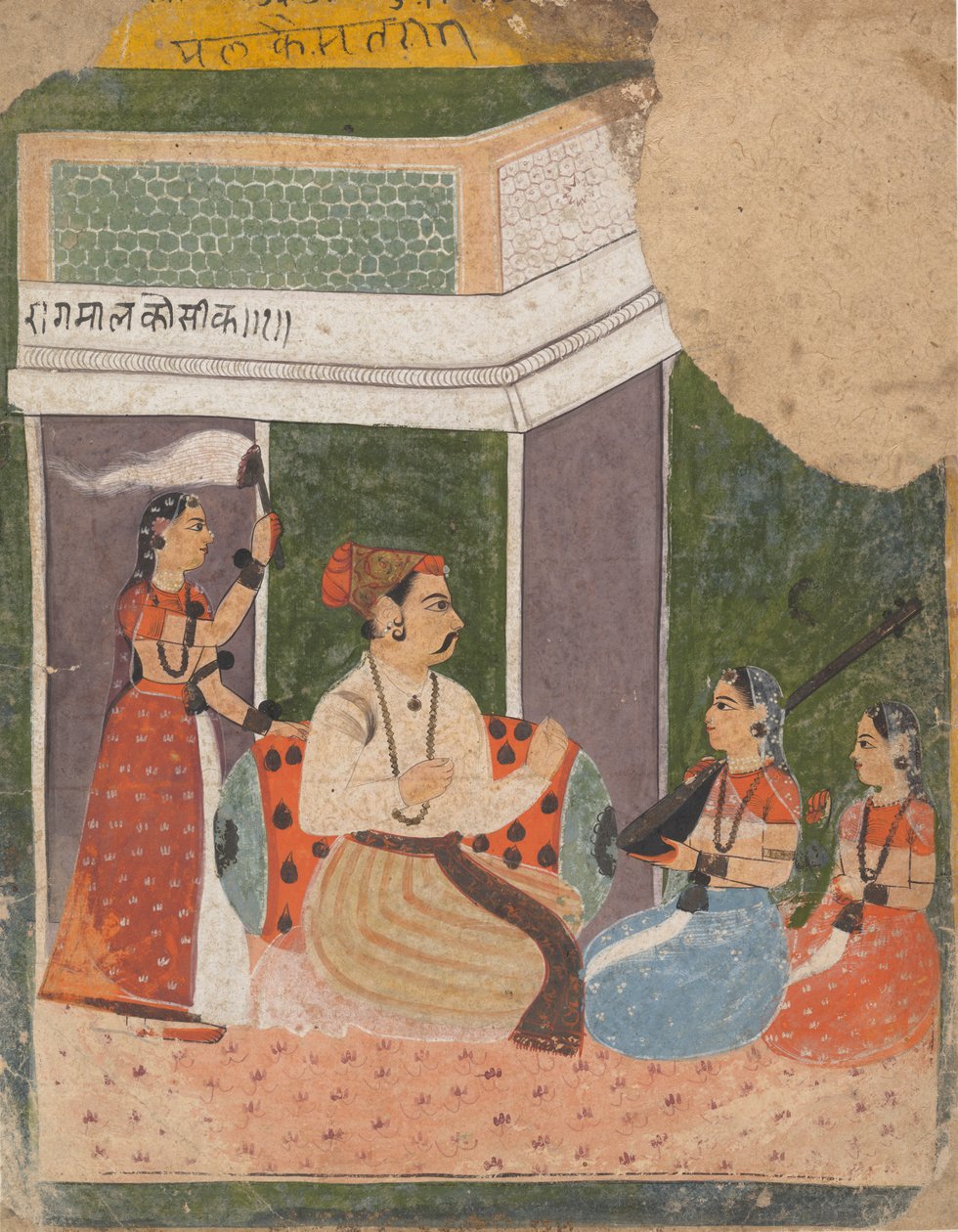 Malkos Raga: Página de uma série dispersa da série Ragamala de modos musicais, ca. 1640-50. de Unbekannt