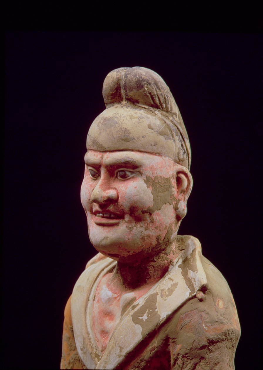 Homem a viajar pela Rota da Seda, detalhe do busto, chinês, dinastia Tang (618-906) (terracota) (ver também 115293) de Unbekannt