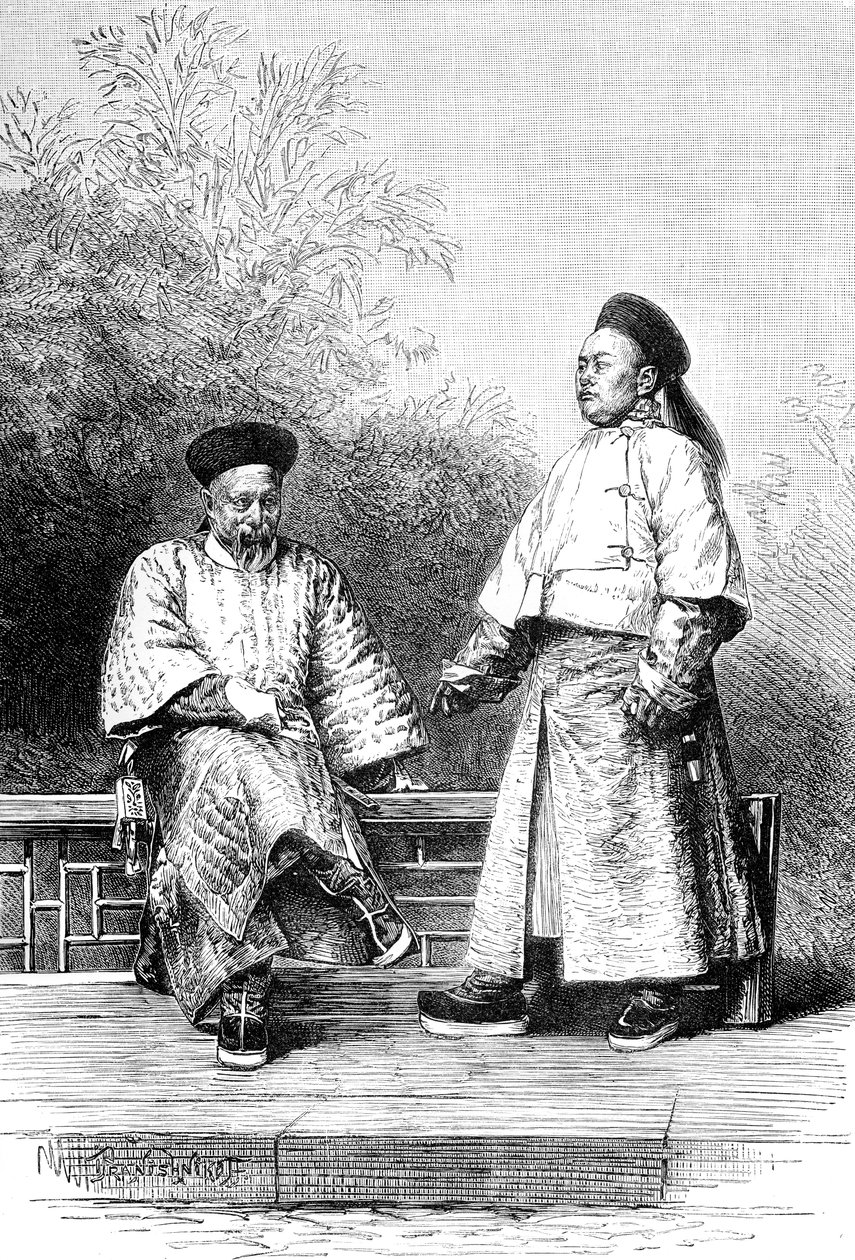 Ministros de Manchu, chefes de banqueiros, c1890 de Unbekannt