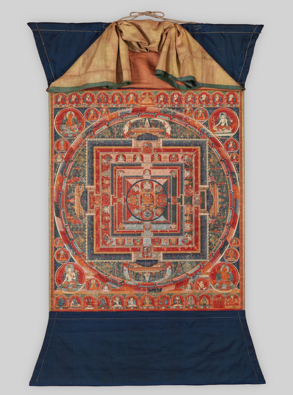 Mandala das Formas de Manjushri, o Bodhisattva da Sabedoria Transcendente, final do século XIV. de Unbekannt