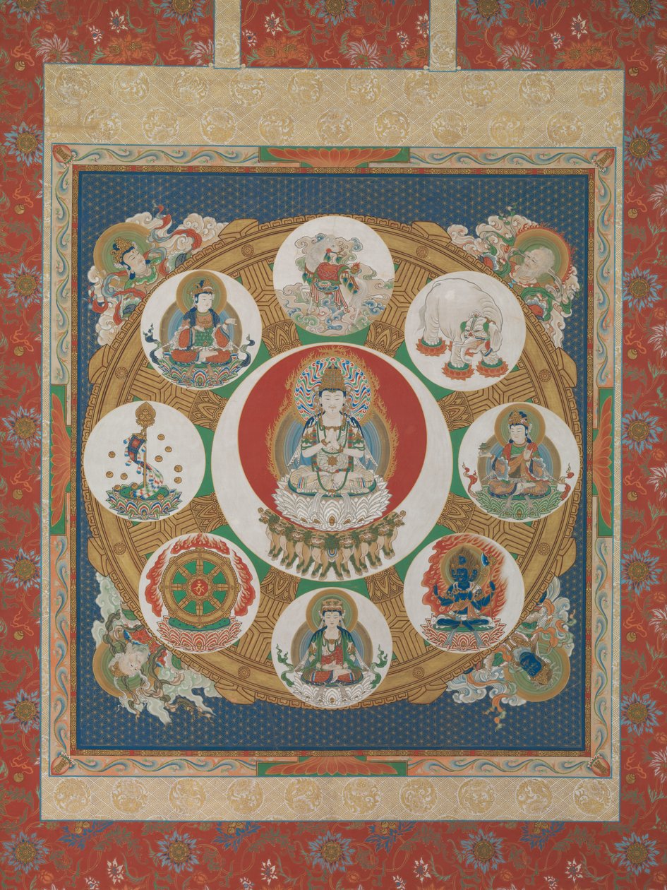Mandala da Roda Dourada de Uma Sílaba, século XVIII. de Unbekannt