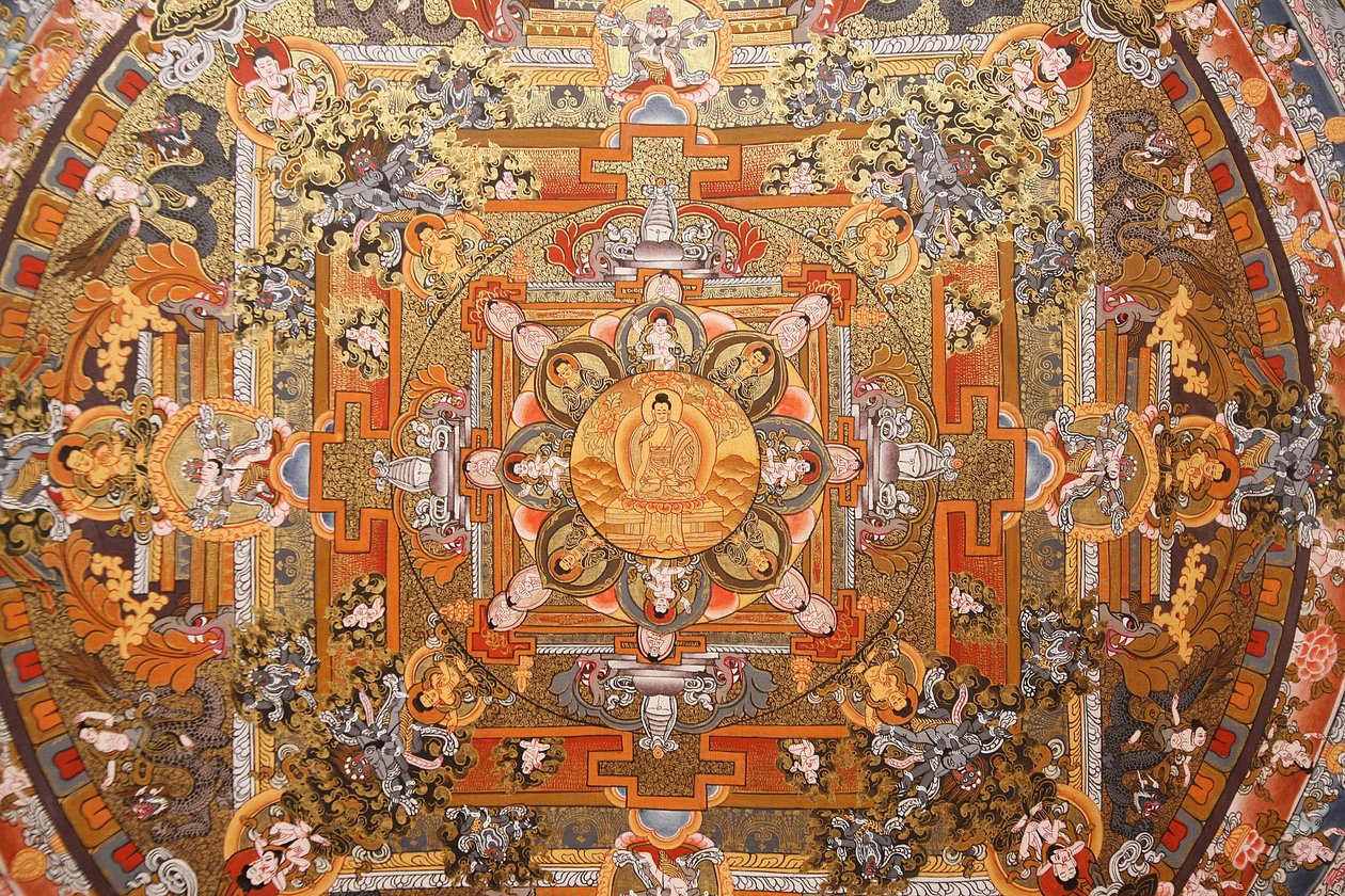 Mandala em um thangka, Bhaktapur, Nepal de Unbekannt