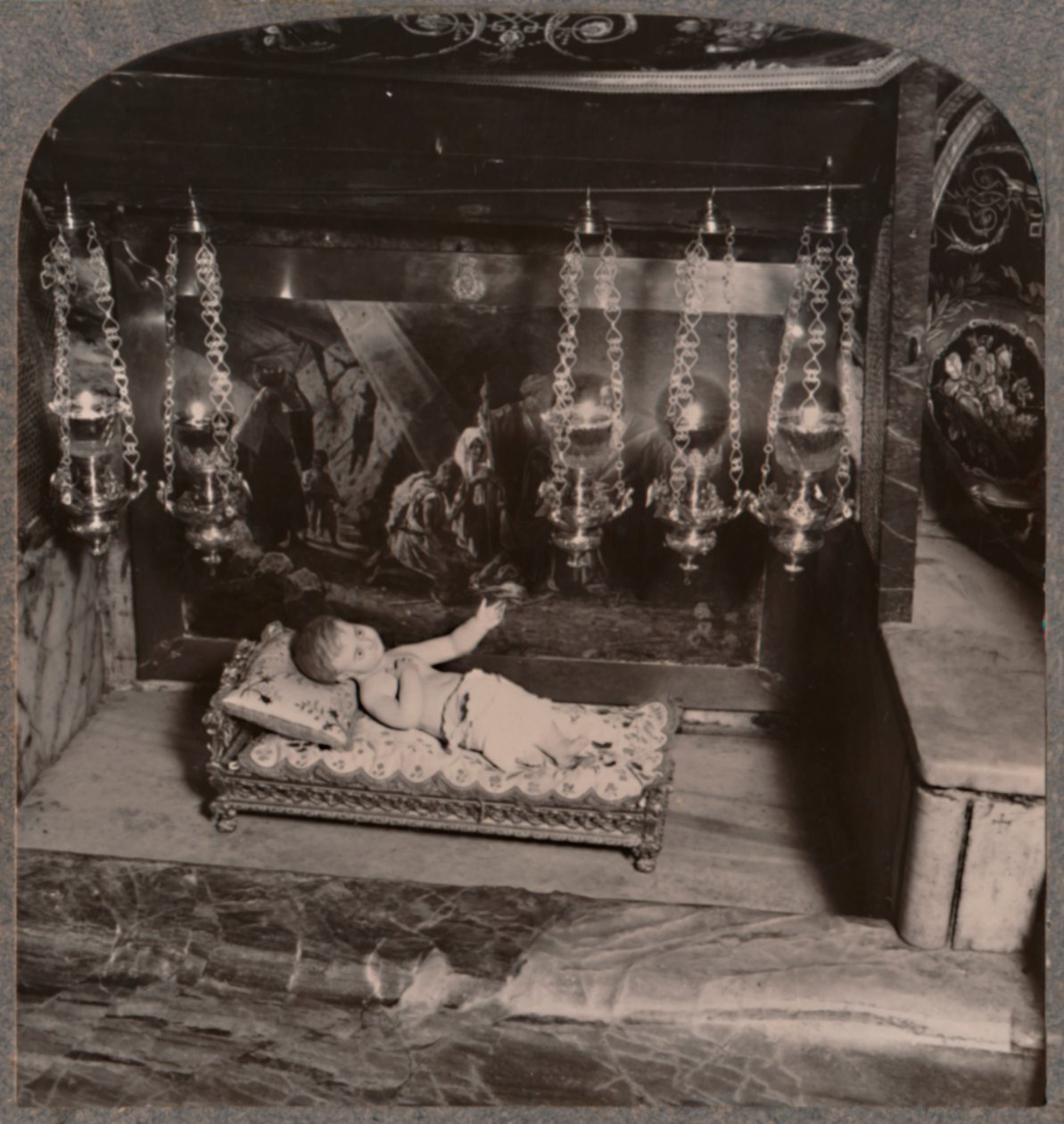 Manjedoura de Cristo, Igreja da Natividade, Belém, c1900 de Unbekannt