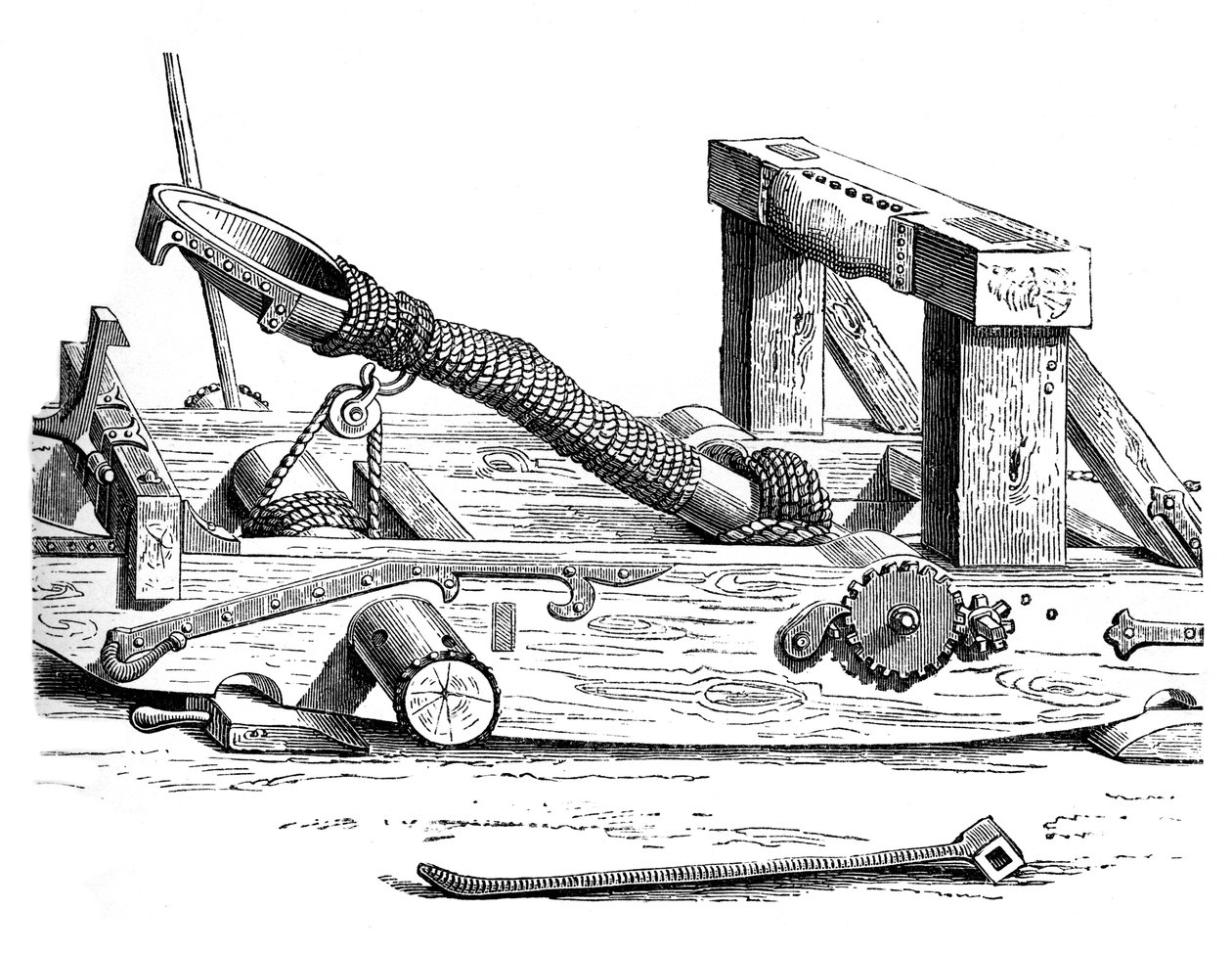 Mangonel, um motor de guerra no século XV, 1870 de Unbekannt