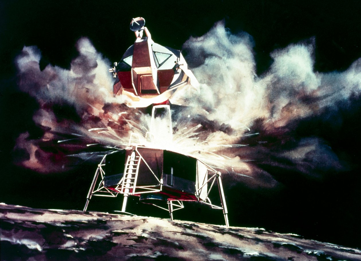 Voo Espacial Tripulado, EUA, Apollo, impressão do Artista Geral do Módulo Lunar de Unbekannt