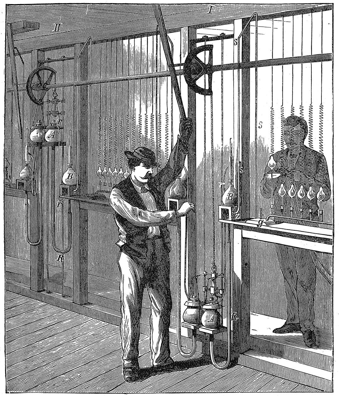 Fabricação de lâmpadas elétricas, c1883 1896 de Unbekannt