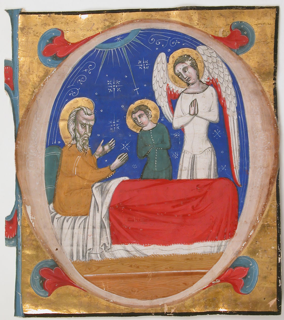 Iluminação de Manuscritos com Tobit, Tobias e o Arcanjo Rafael em O..., meados do séc. de Unbekannt