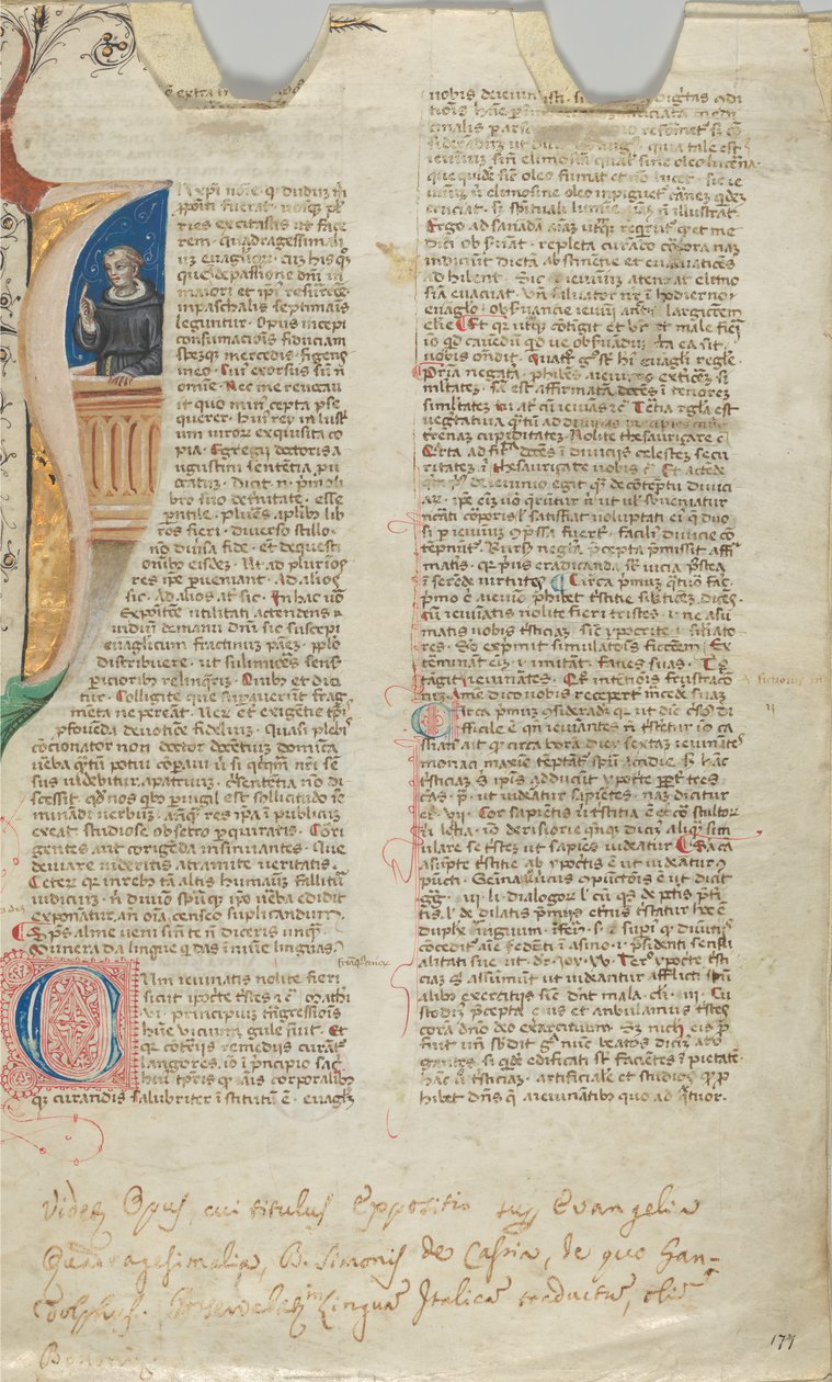 Folha de Manuscrito, século XIV. de Unbekannt
