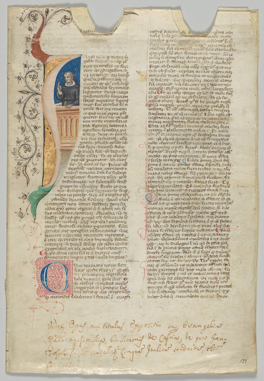 Folha Manuscrito, italiano, século XIV. de Unbekannt