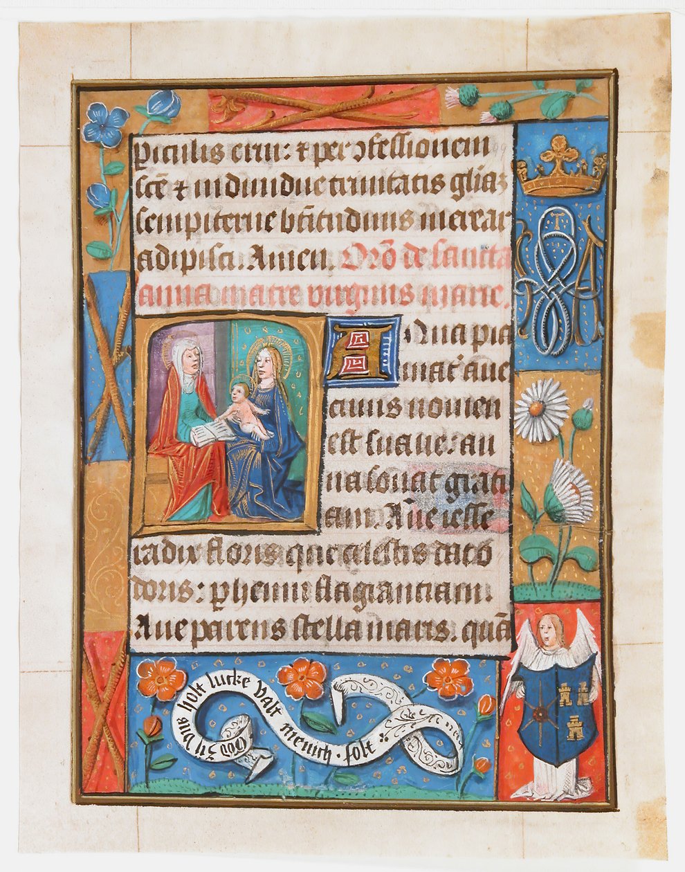 Folha Manuscrito de um Livro de Horas, c. 1500. de Unbekannt