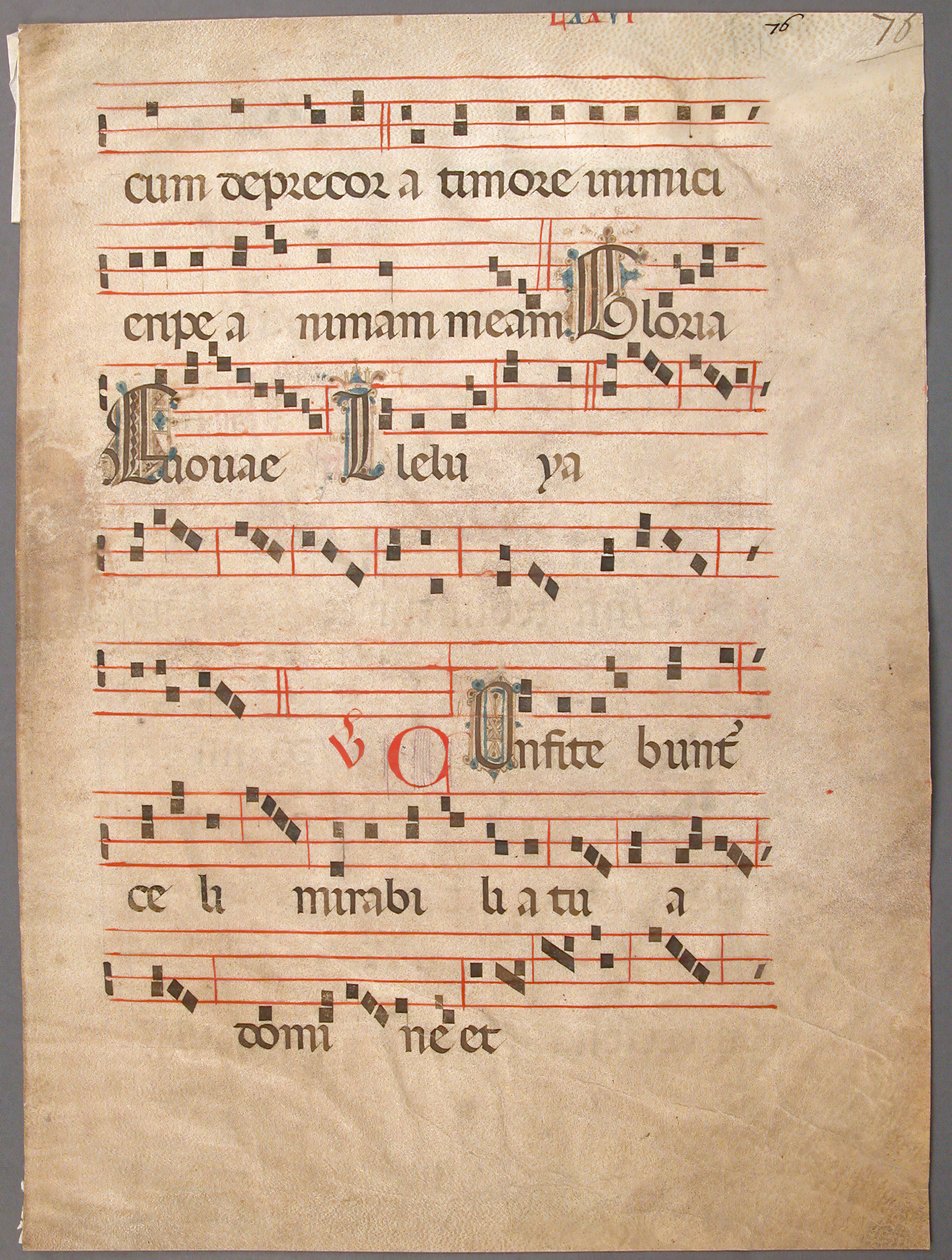 Folha Manuscrito, de um Gradual, italiano, primeira metade do século XIV. de Unbekannt