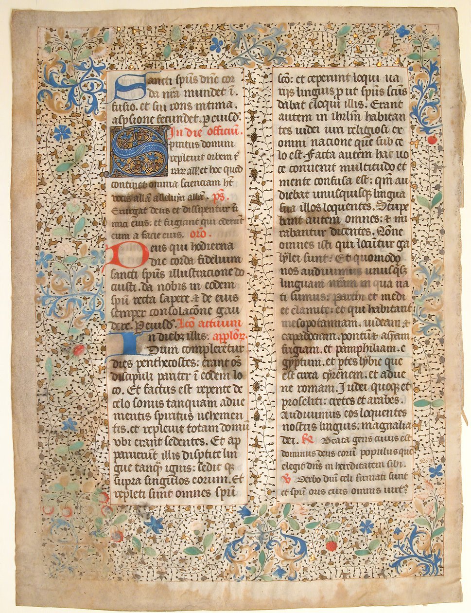Folha Manuscrito de um Missal, meados do século XV. de Unbekannt