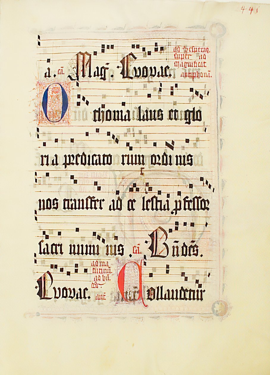 Folha Manuscrito, de um antifonário, alemão, segundo quartel do século XV. de Unbekannt
