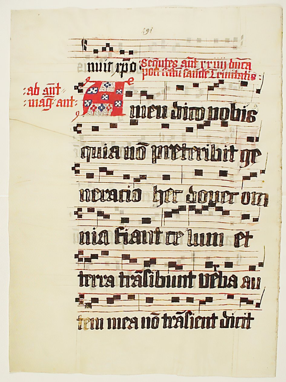 Folha Manuscrito com inicial A, de um antifonário, alemão, segundo quartel do século XV. de Unbekannt