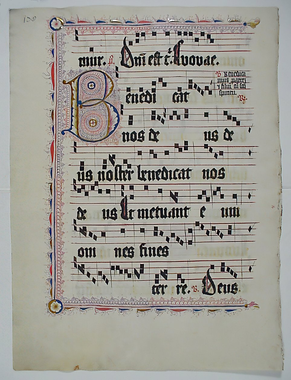 Folha Manuscrito com inicial B, de um antifonário, alemão, segundo quartel do século XV. de Unbekannt