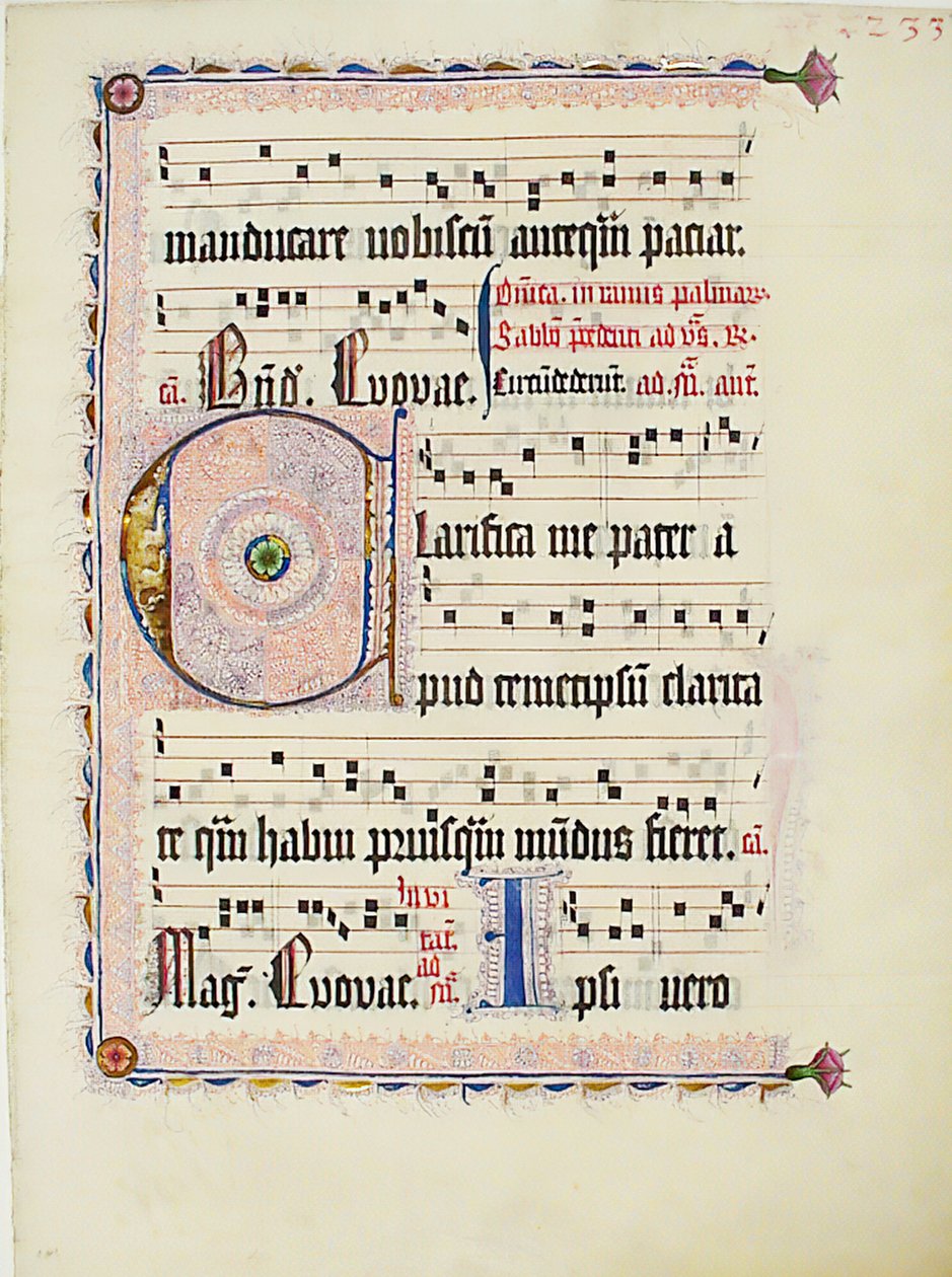 Folha Manuscrito com inicial C, de um antifonário, alemão, ca. 1425-50. de Unbekannt