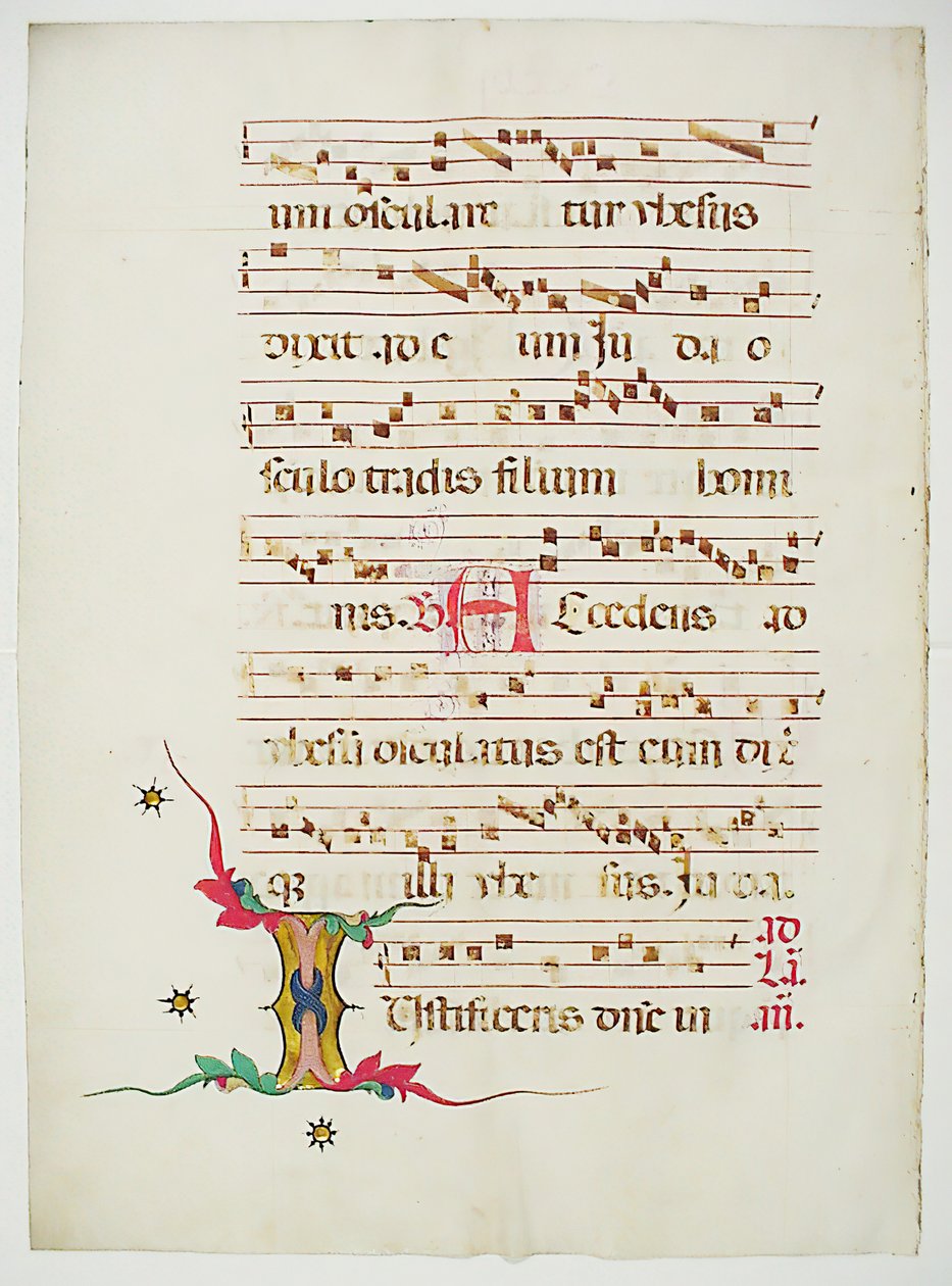 Folha Manuscrito com inicial I, de um antifonário, italiano, séc. XV. de Unbekannt