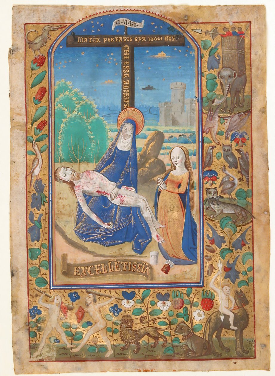 Folha Manuscrito com a Pietá, de um Livro de Horas, último quartel do século XV. de Unbekannt