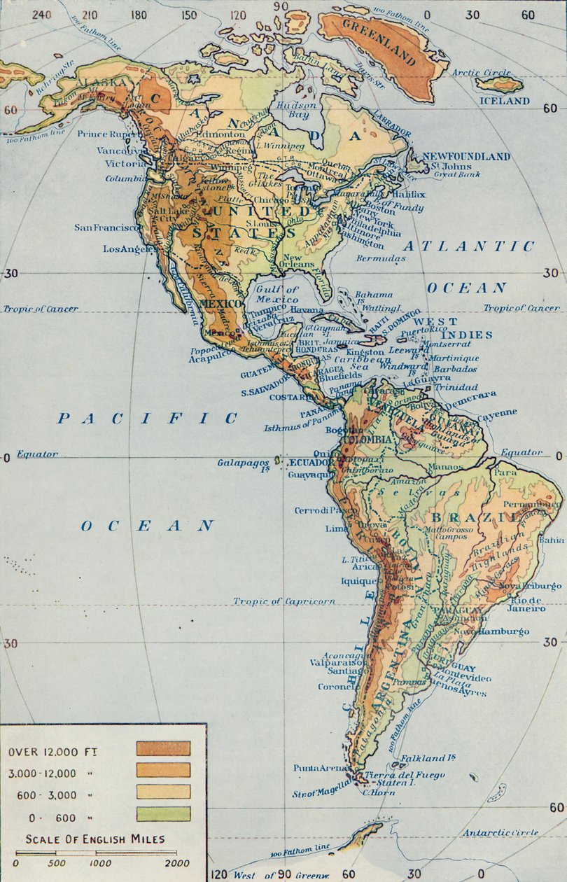 Mapa - O Continente da América, 1916 de Unbekannt