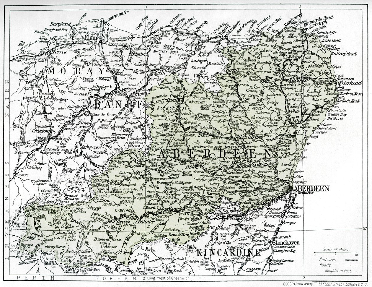Mapa de Aberdeenshire, 1924-1926 de Unbekannt