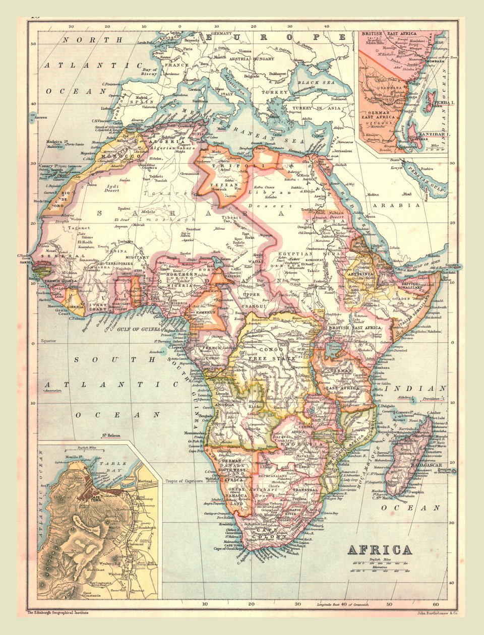 Mapa da África, 1902. de Unbekannt