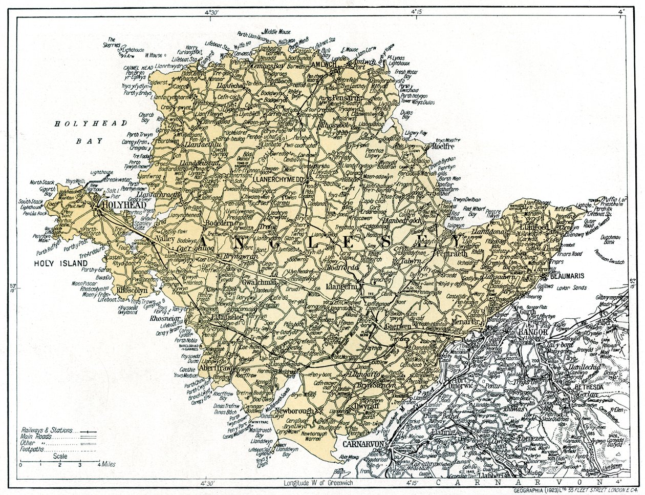 Mapa de Anglesey, 1924-1926 de Unbekannt