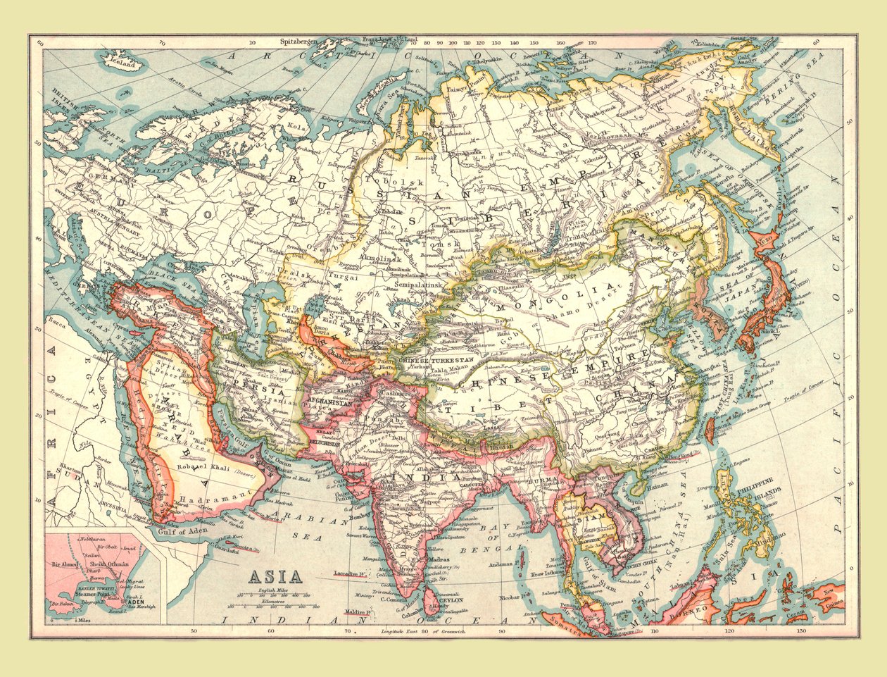 Mapa da Ásia, 1902. de Unbekannt