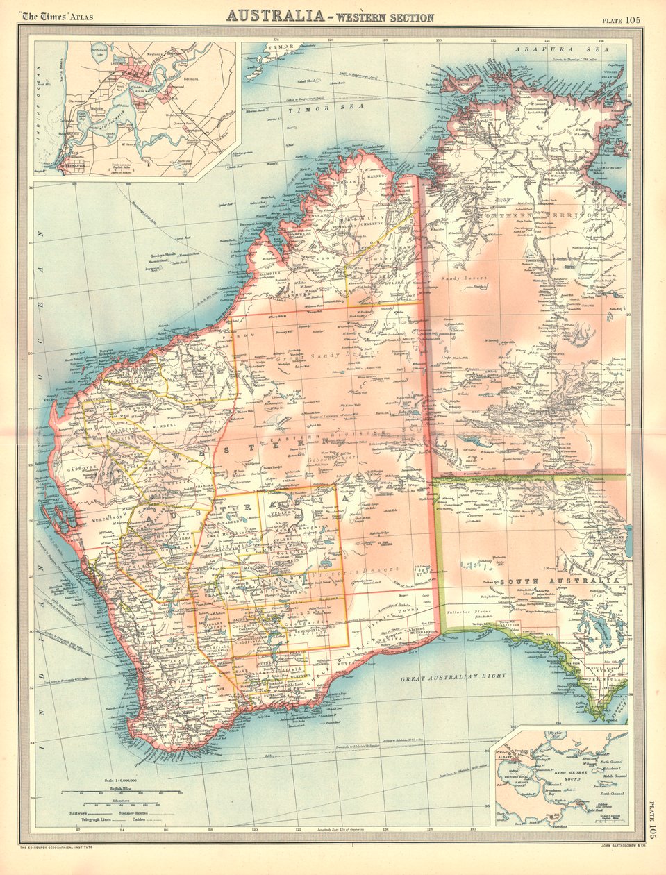 Mapa da Austrália - Seção Ocidental de Unbekannt