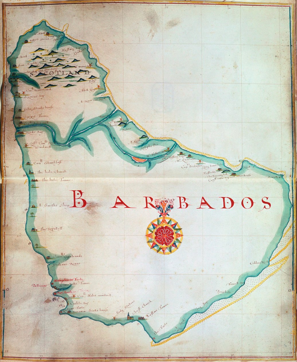 Mapa de Barbados, 1683 de Unbekannt