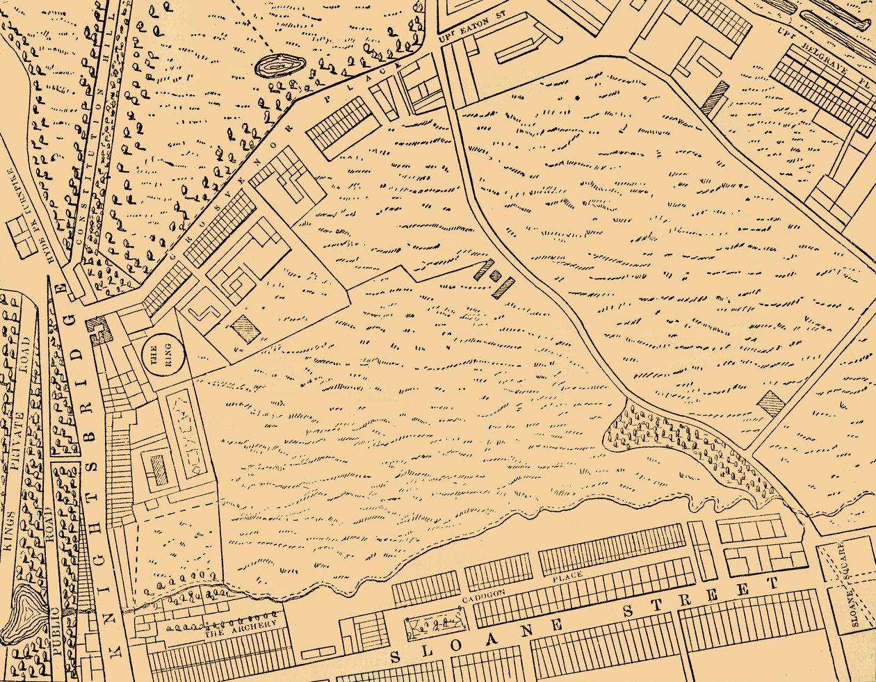 Mapa de Belgravia, 1814, c1876. de Unbekannt
