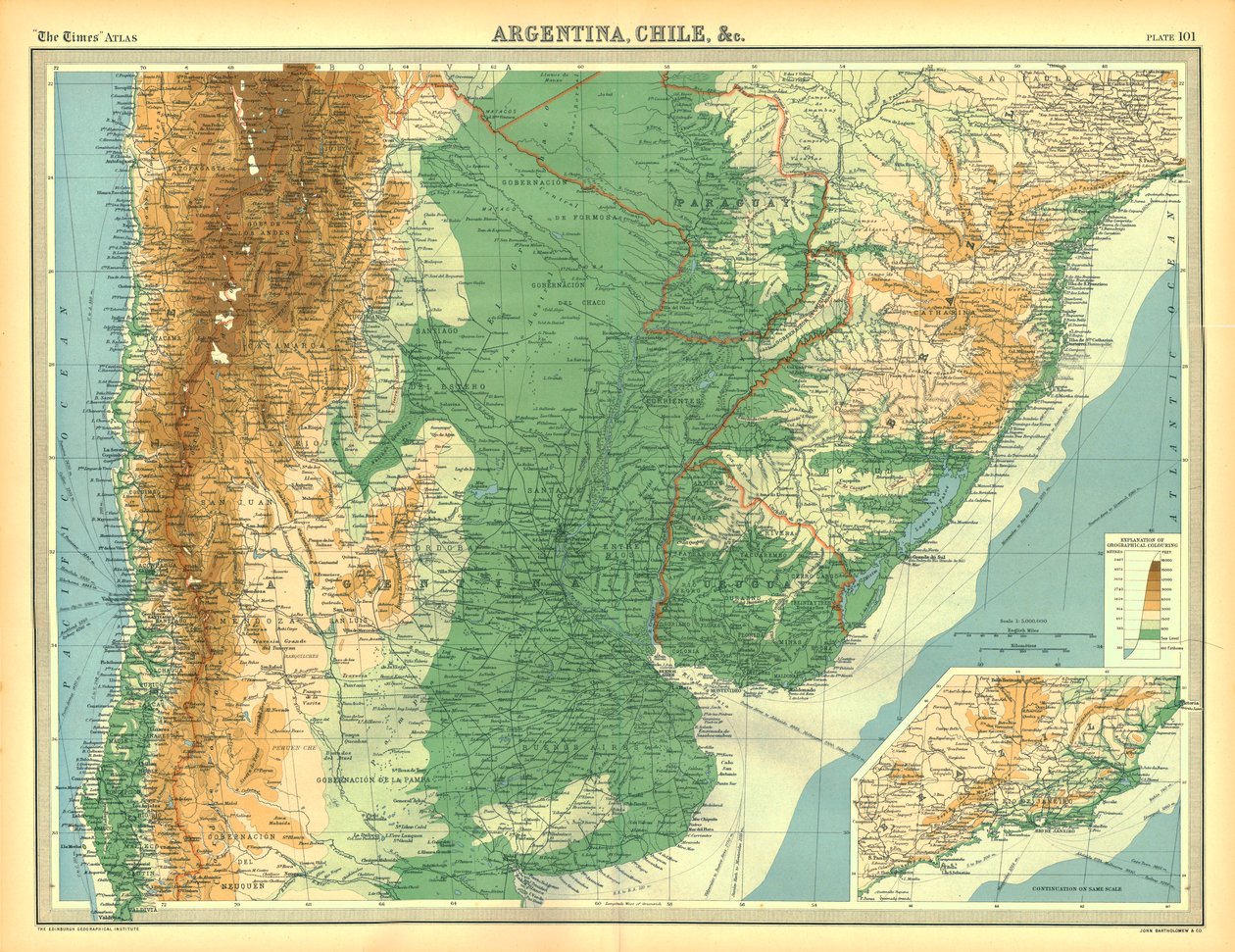 Mapa do Chile, Argentina etc de Unbekannt