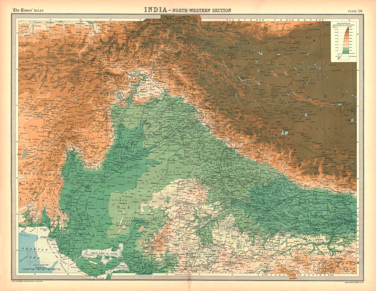 Mapa da Índia - Seção Noroeste de Unbekannt