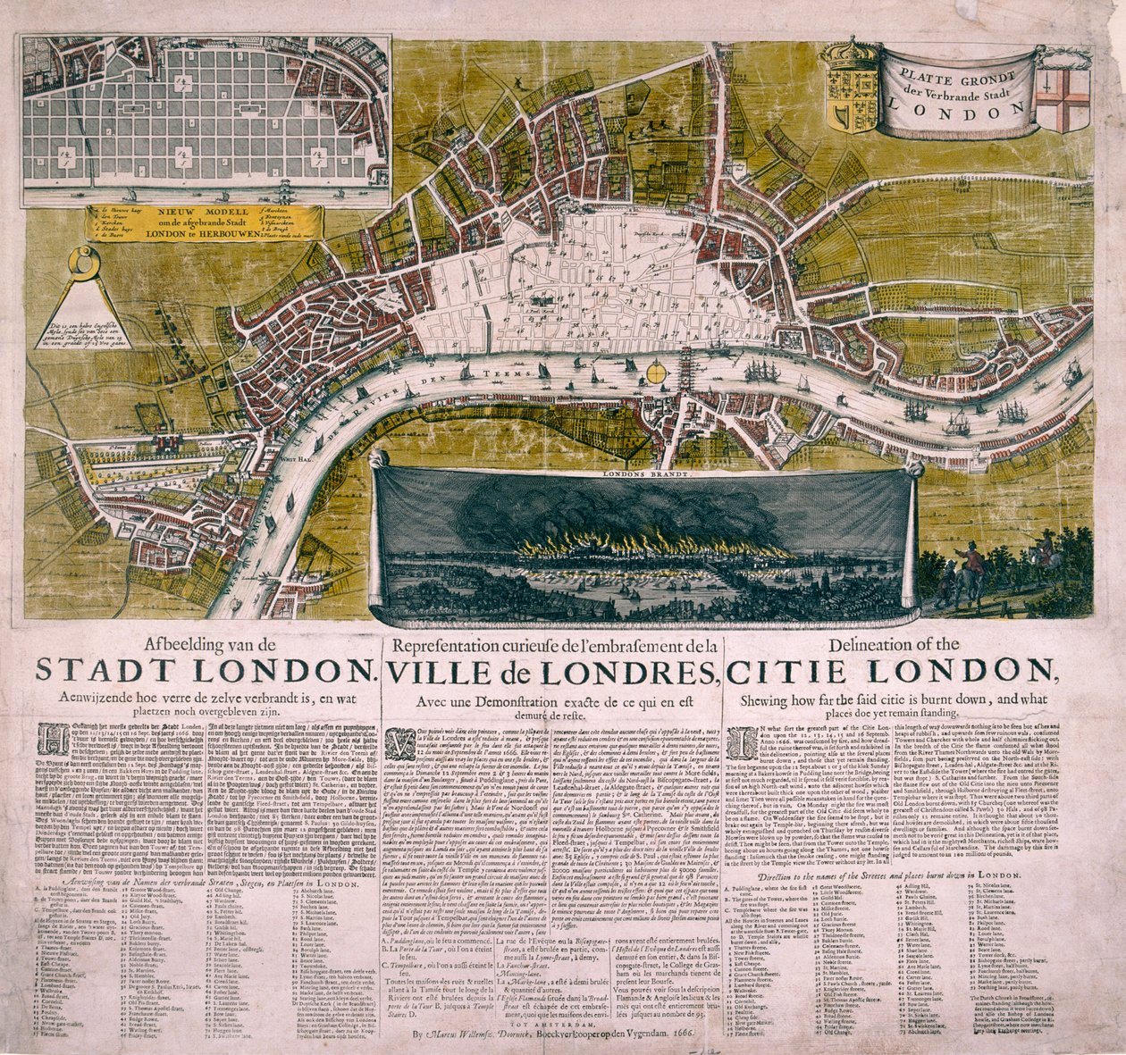 Mapa de Londres, 1666 de Unbekannt