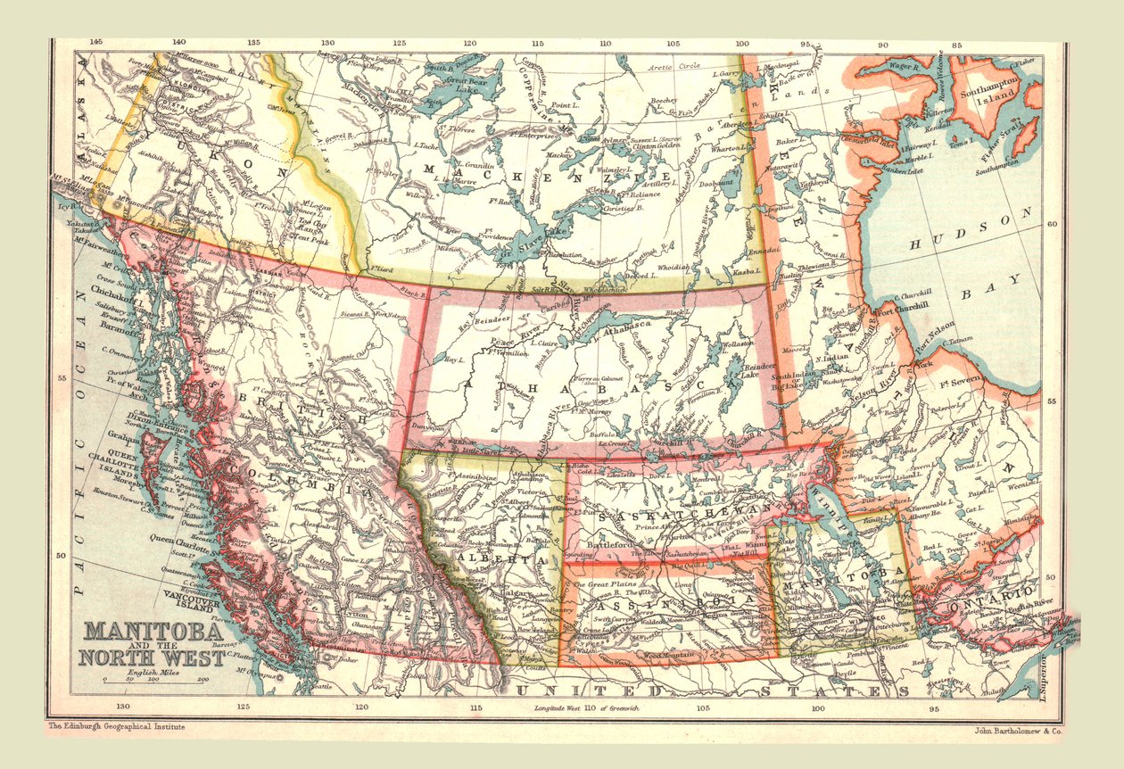 Mapa de Manitoba e do Noroeste, 1902. de Unbekannt