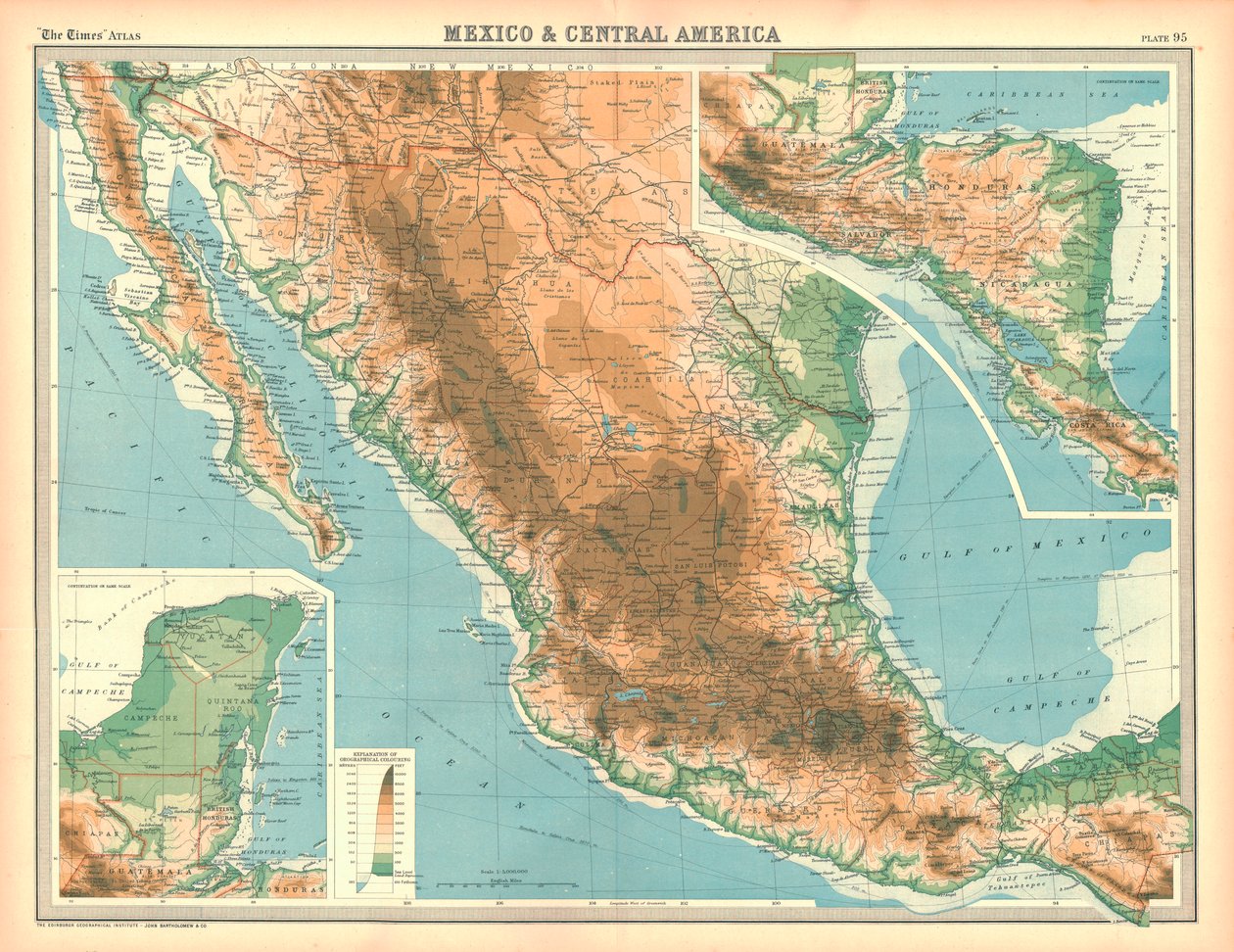 Mapa do México e América Central de Unbekannt