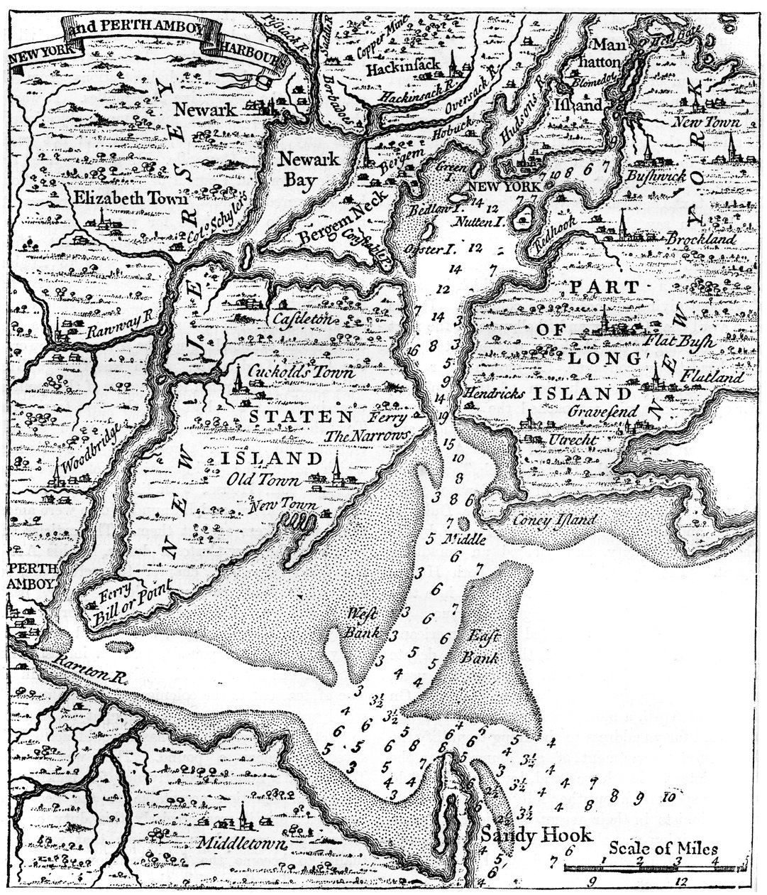 Mapa de Nova York, em meados do século XVIII, c1880 de Unbekannt