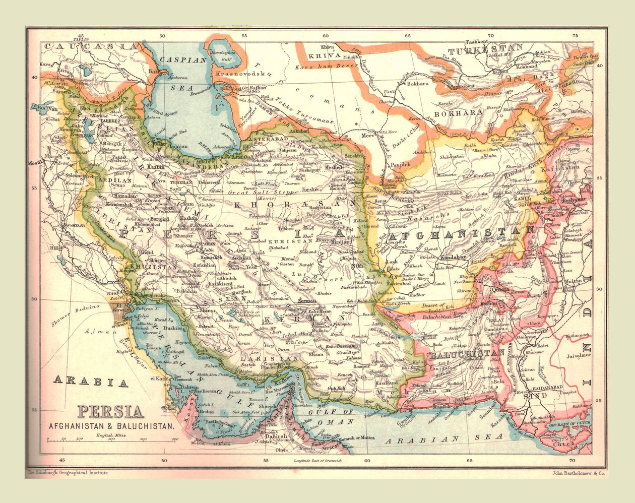 Mapa da Pérsia, 1902. de Unbekannt