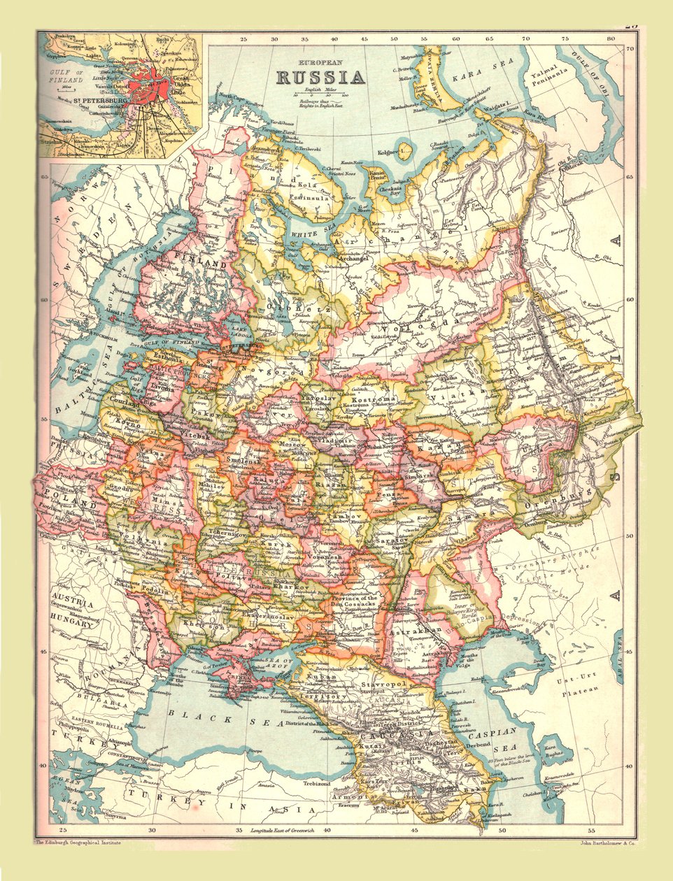 Mapa da Rússia, 1902. de Unbekannt