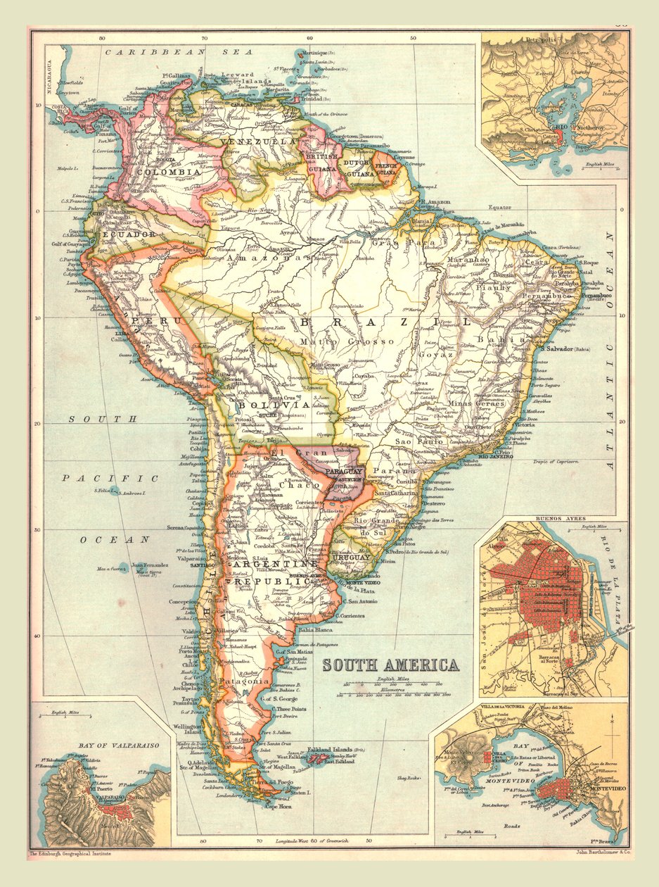 Mapa da América do Sul, 1902. de Unbekannt