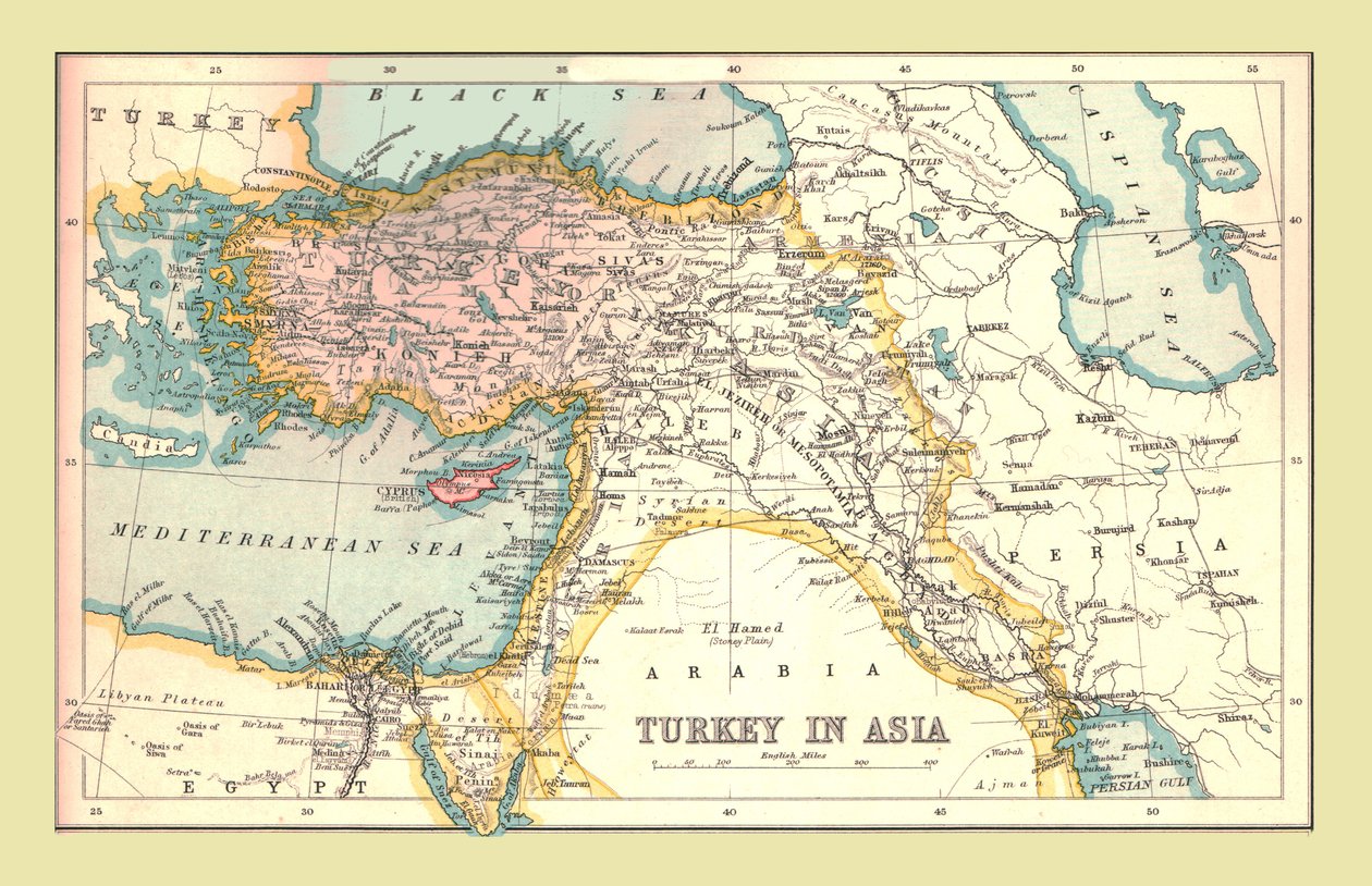 Mapa da Turquia na Ásia, 1902. de Unbekannt