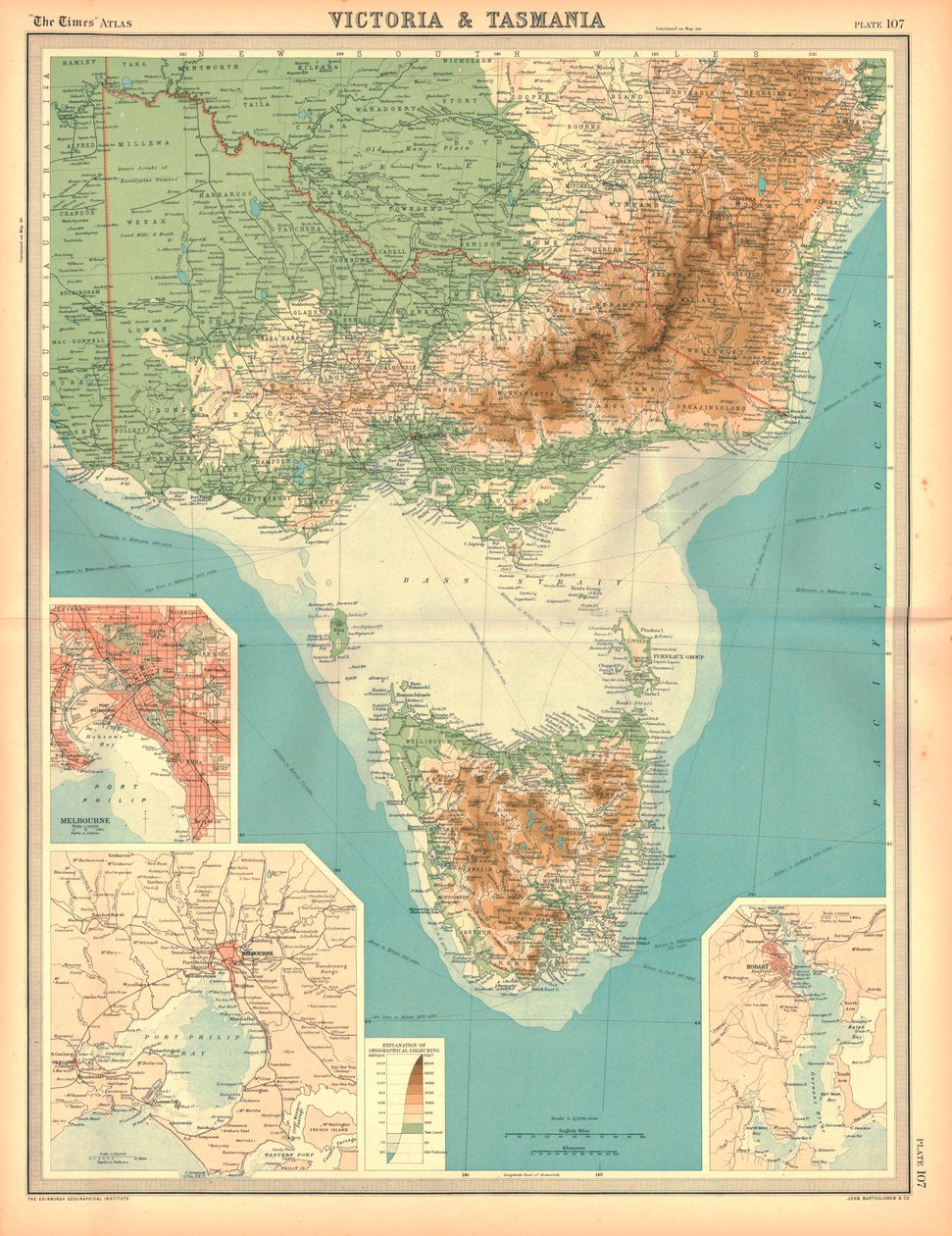 Mapa de Victoria e Tasmânia de Unbekannt