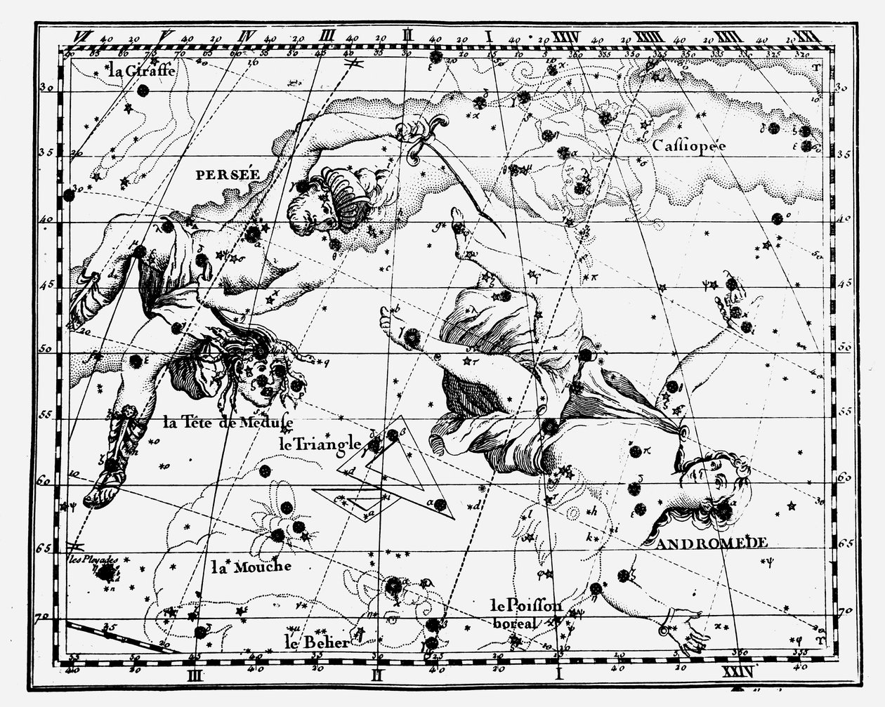 Mapa das constelações estelares, 1775 de Unbekannt