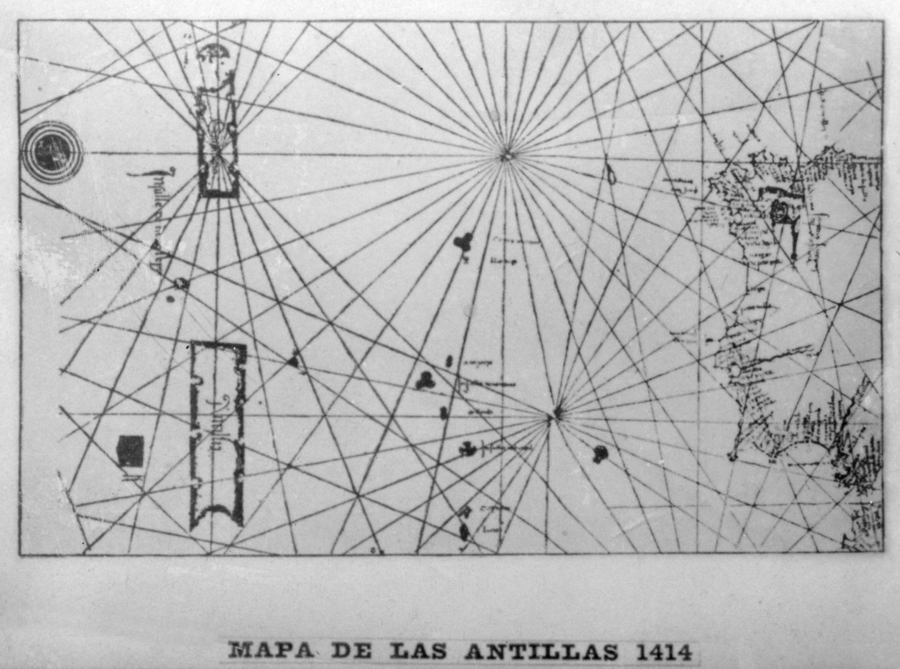 Mapa das Antilhas, 1414 1919. de Unbekannt