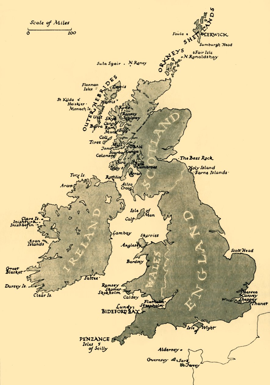 Mapa das Ilhas Britânicas, 1946. de Unbekannt