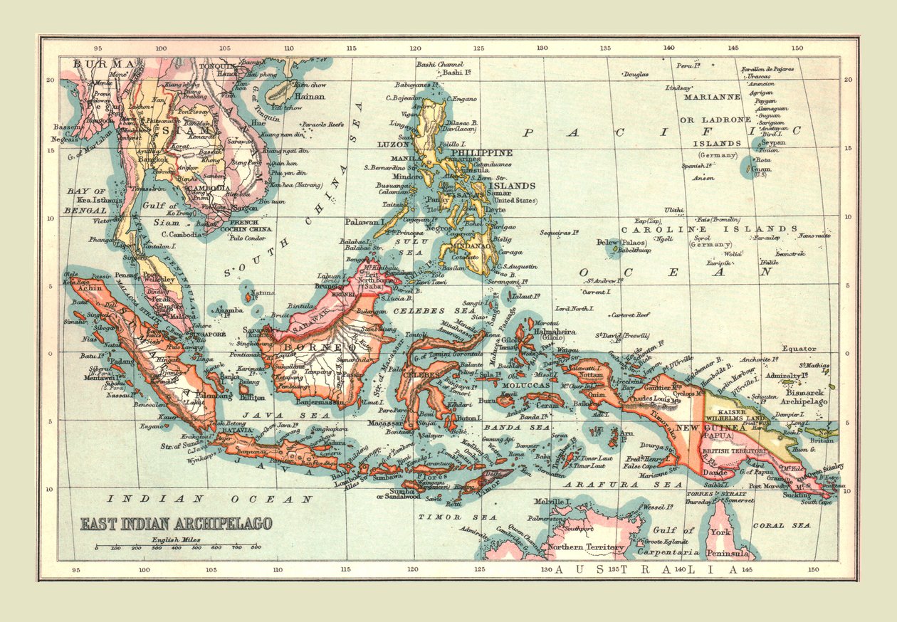 Mapa do arquipélago das Índias Orientais, 1902. de Unbekannt