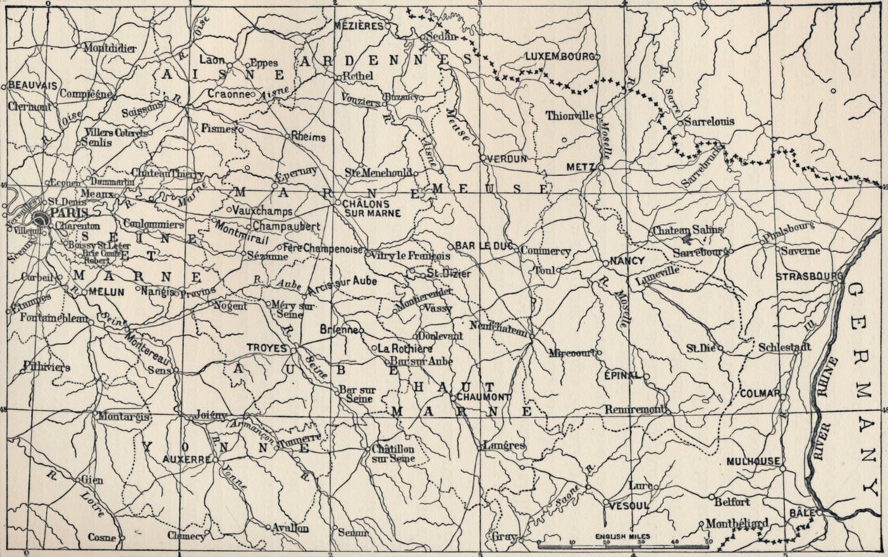Mapa do campo de operações em 1814, 1896 de Unbekannt