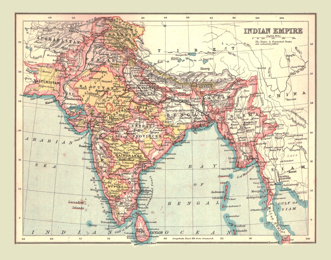 Mapa do Império Indiano, 1902. de Unbekannt