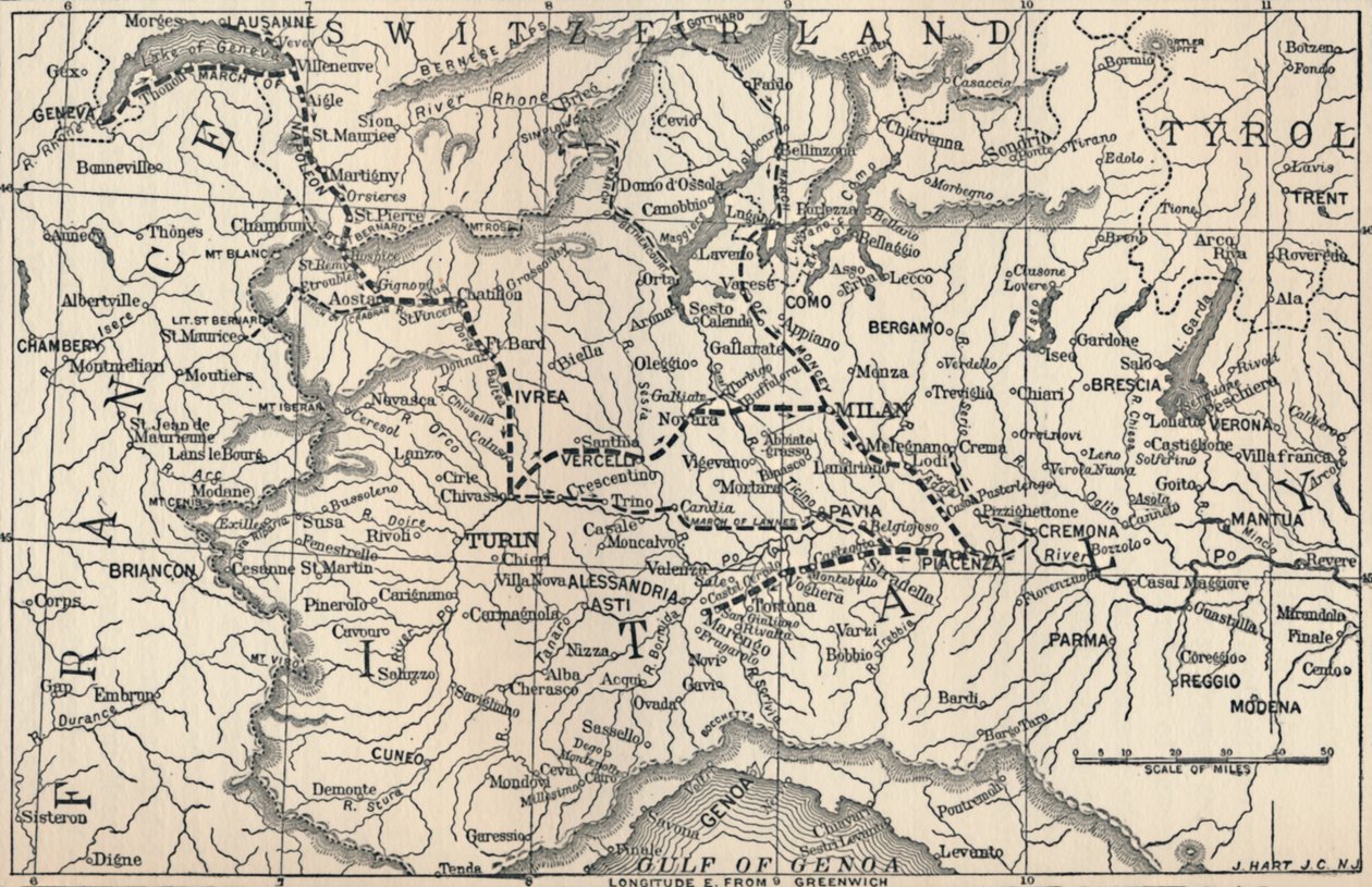 Mapa da Campanha Marengo, 1800, 1896 de Unbekannt