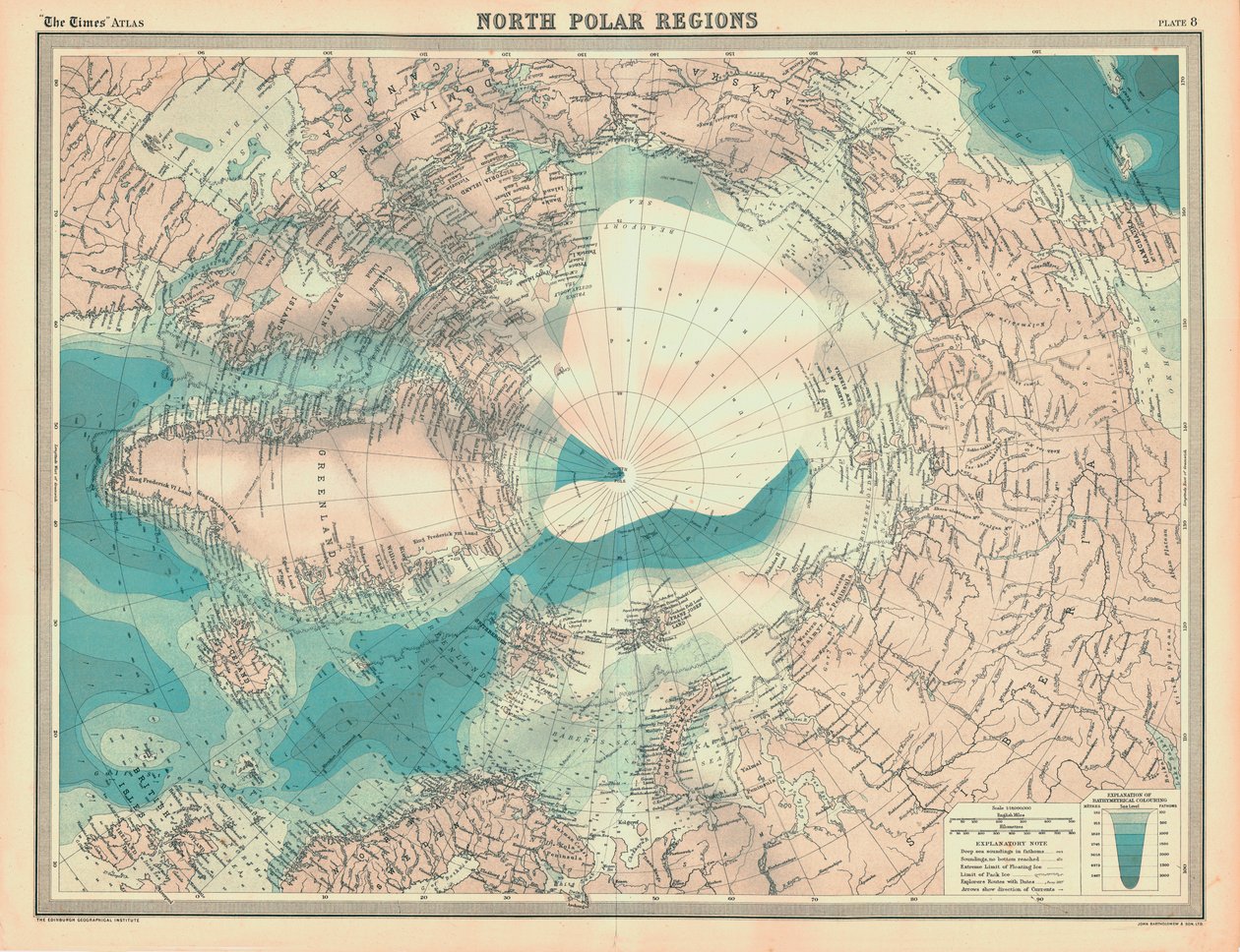 Mapa das regiões polares do norte de Unbekannt