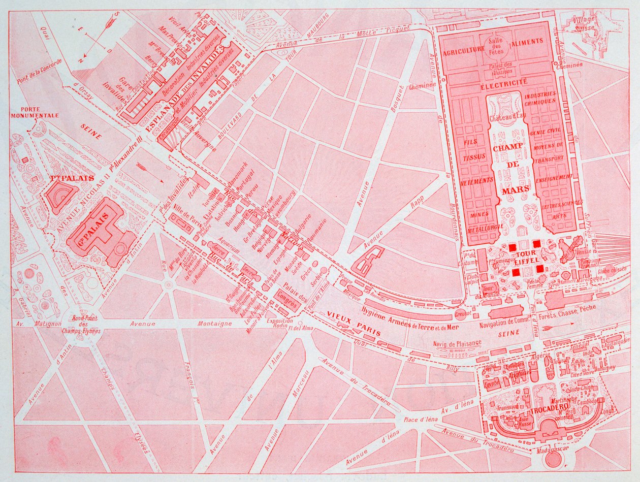 Mapa da Exposição Universal de Paris, 1900 de Unbekannt